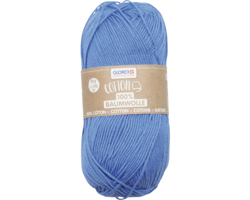 Wol 100% katoen blauw 50 g