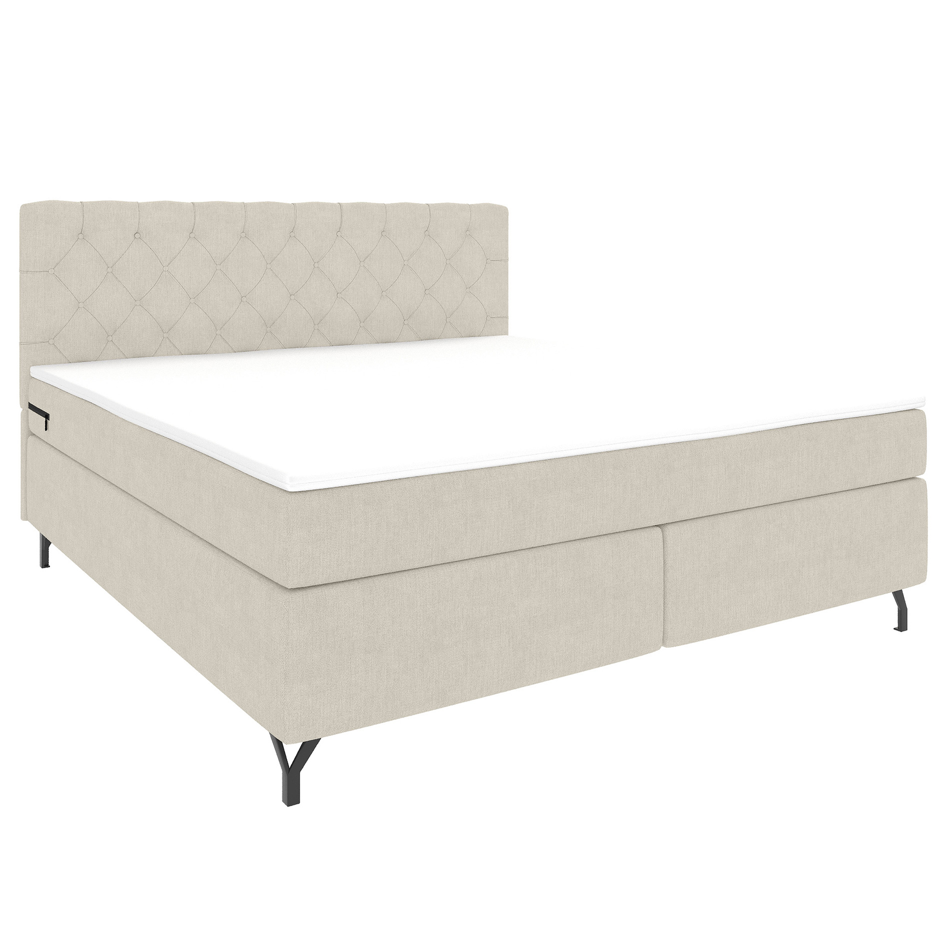 Boxspringbett - beige - inklusive Topper - 180x200 cm