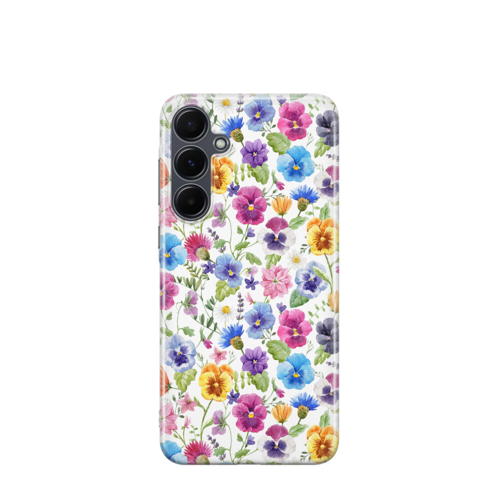 Samsung Galaxy A55 Gummi Hülle Aquarellgarten - Versch. Farben