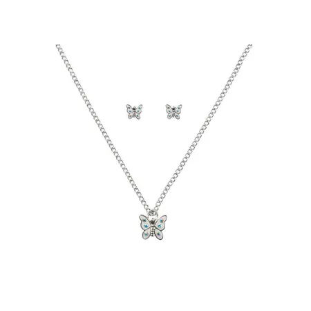 bb Klostermann Kette+Ohrstecker Schmetterling Silver Line