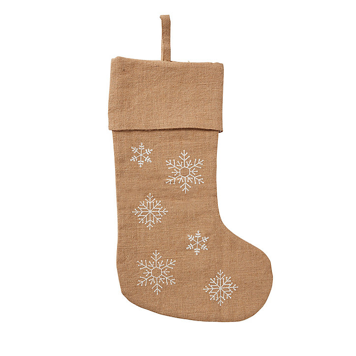 Chaussette de noël Déco flocons 60 x 80 cm
