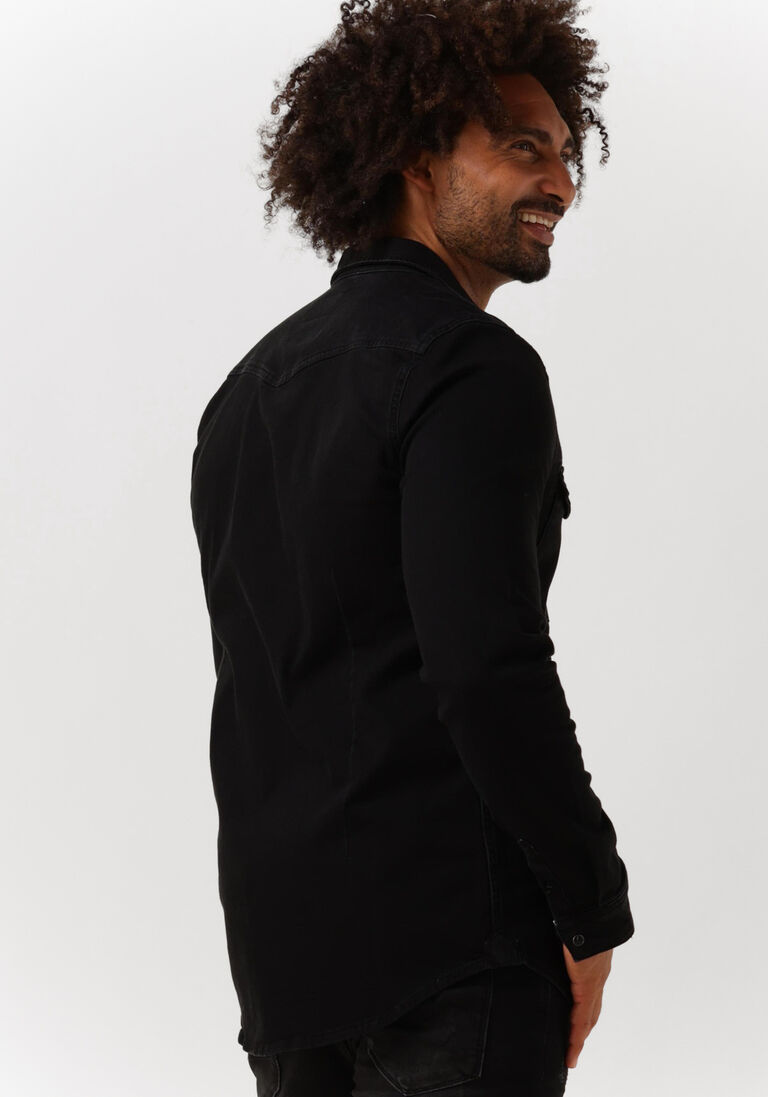 PUREWHITE zwarte purewhite casual overhemd basic denim shirt