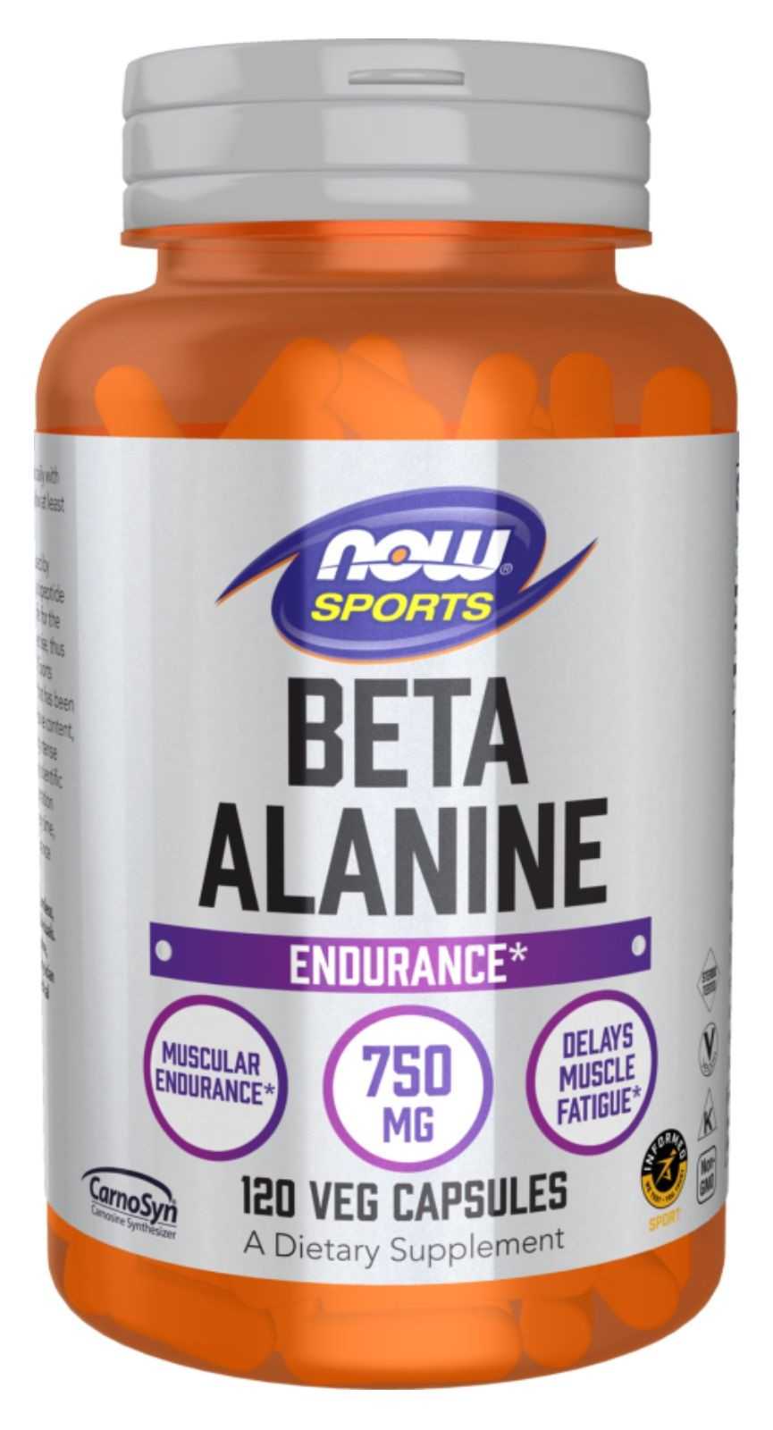 NOW Foods Beta Alanina 750 mg 120 cápsulas
