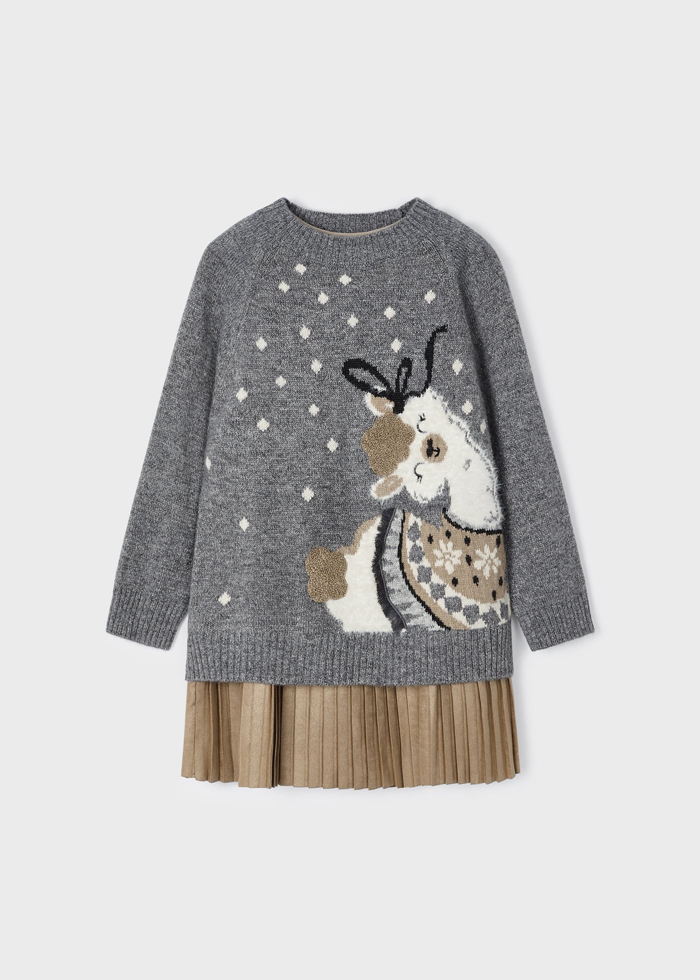 Vestido infantil com suéter em intársia