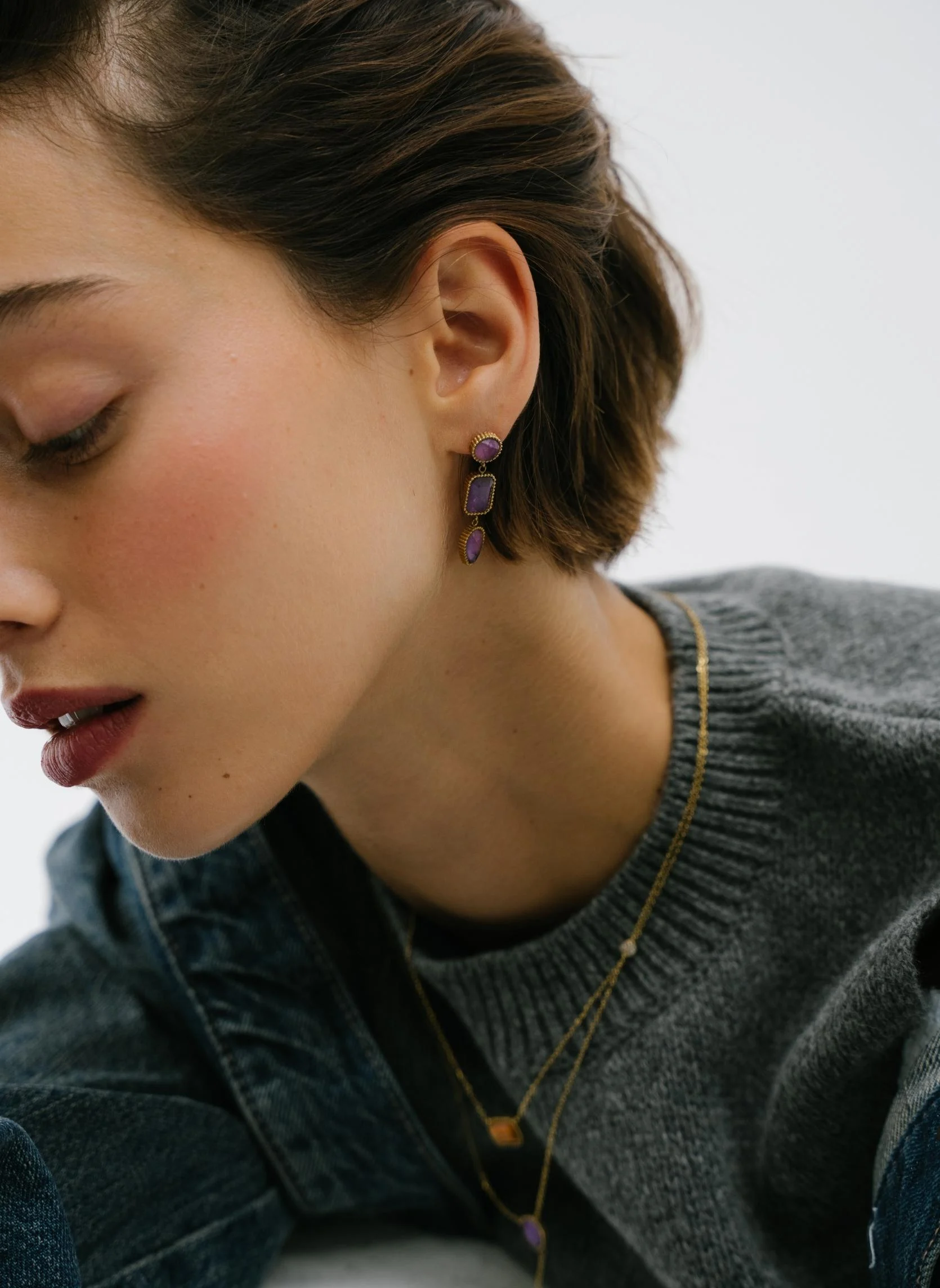 PERSEPHONE - Boucles d'oreilles pendantes persephone | Marron