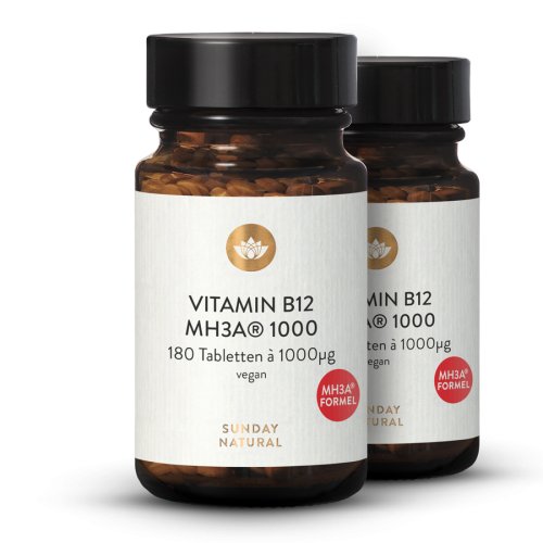 Sunday Natural Products  Vitamin B12 MH3A ® Formel 1000µg