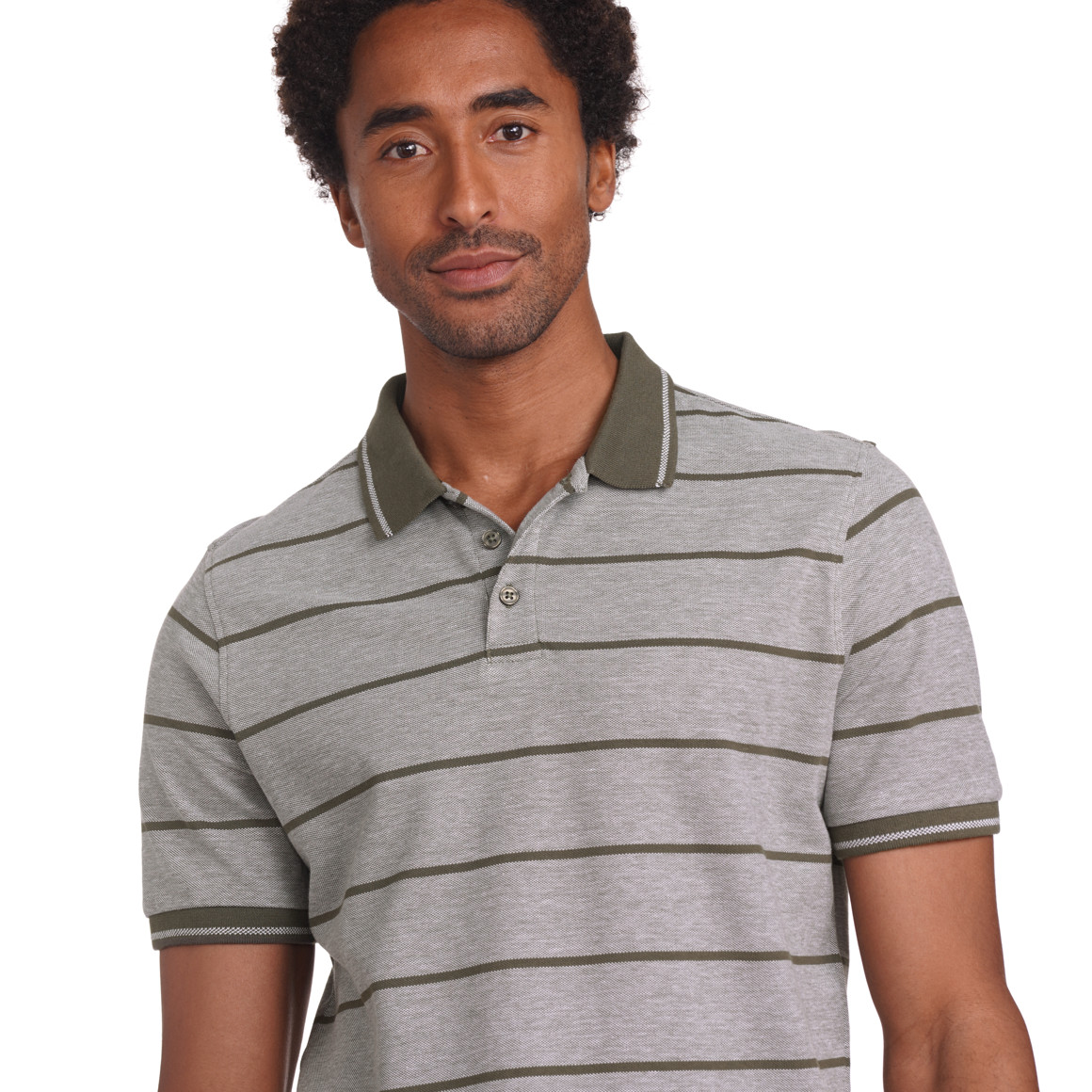 VanVaan Herren Poloshirt mit Streifen dunkeloliv