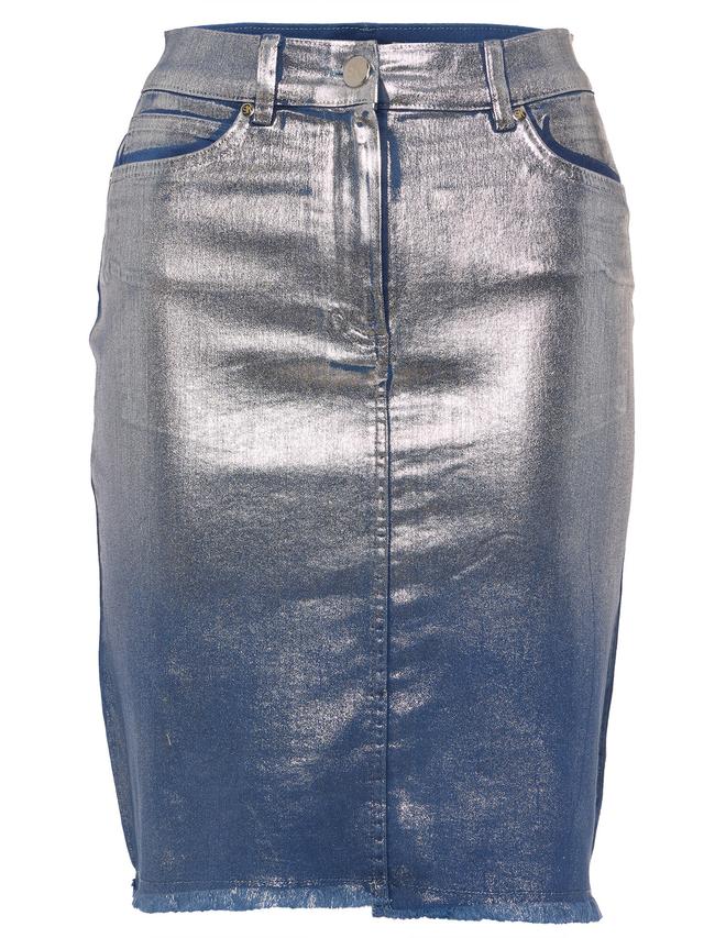 Jeansrock mit Folienprint