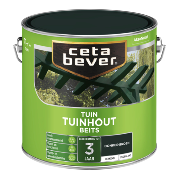 CetaBever Tuinhoutbeits zijdeglans dekkend donkergroen 2,5 liter
