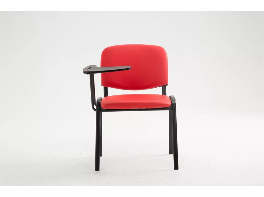 Chaise de salle à manger - Similicuir & Métal noir mat - Rouge - Ken mit Klapptisch