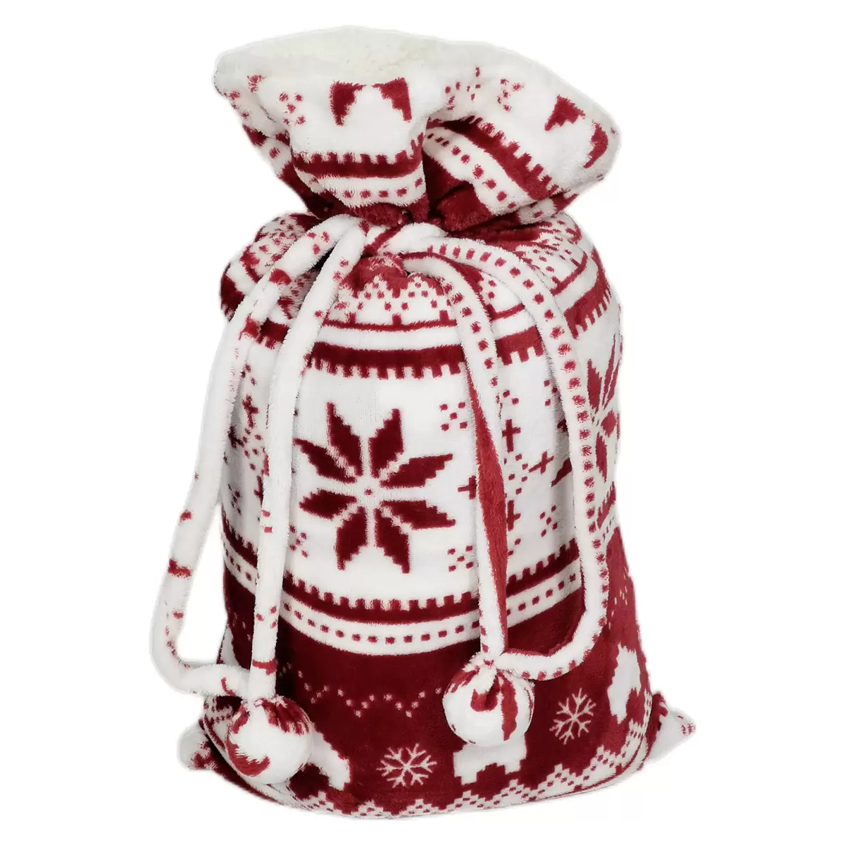 Decke mit Beutel Norway rot,weiss