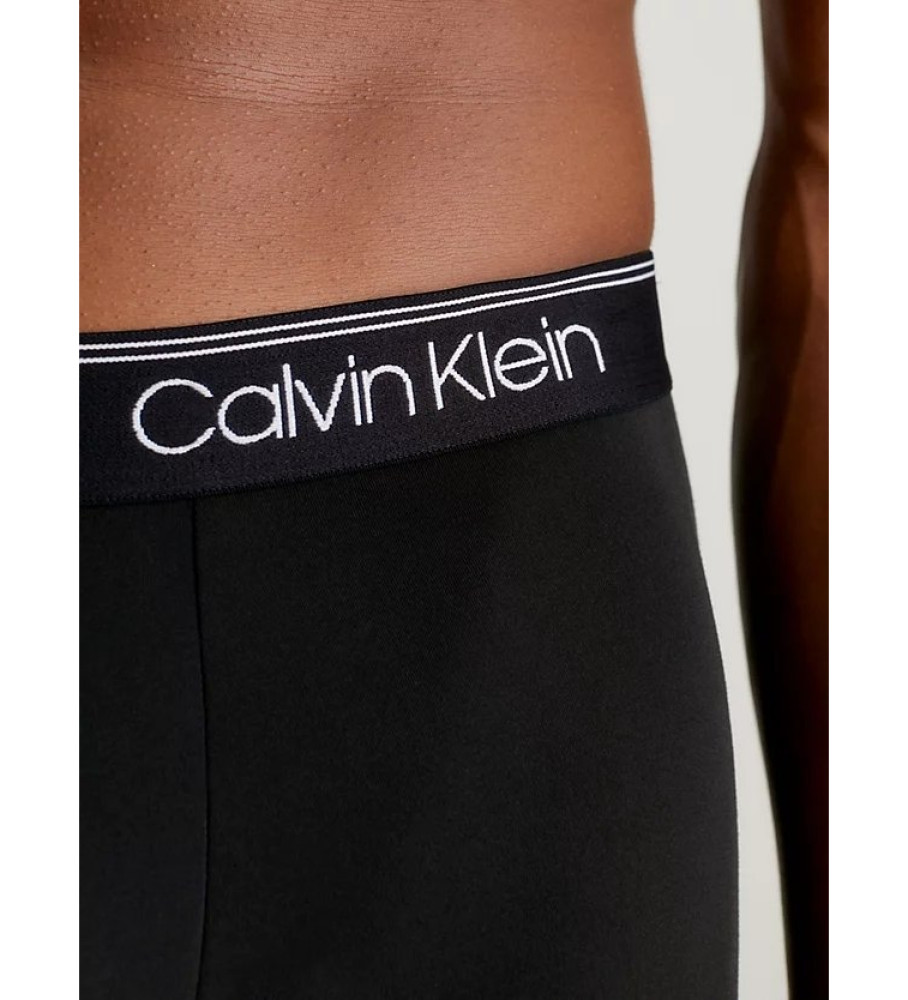 Conjunto com 3 Cuecas Boxer Longas Calvin Klein - Azul, Marrom, Preta