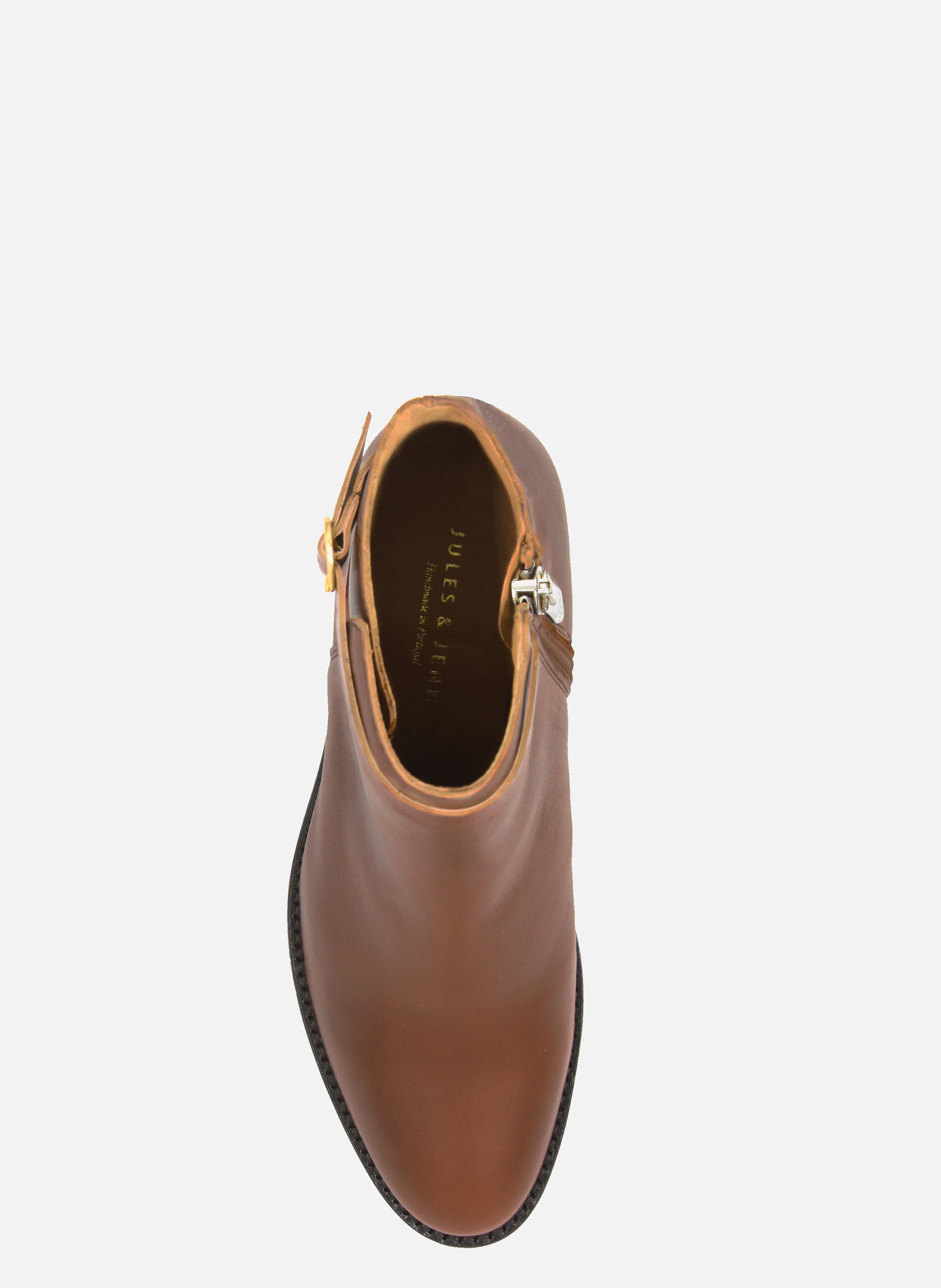 Bottines cavalières cuir lisse | Marron