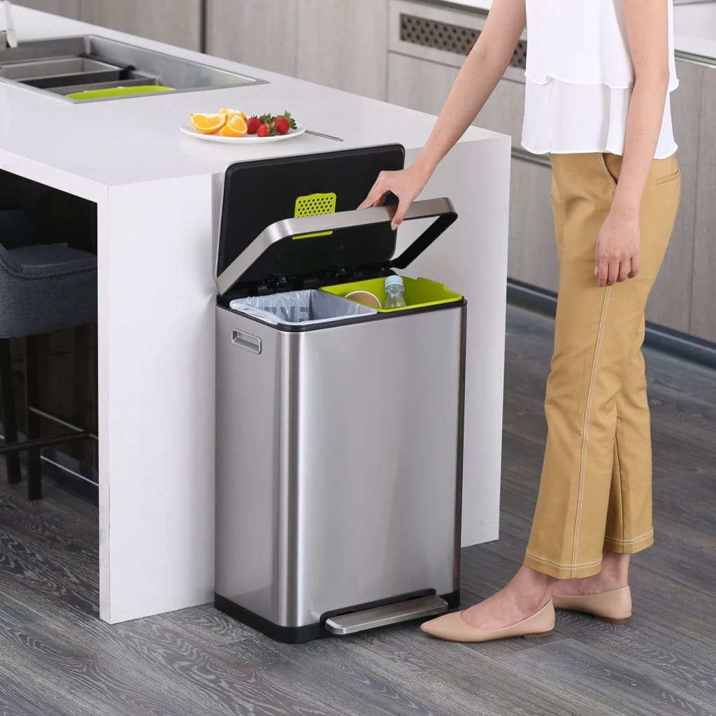 EKO Pedaalemmer X-Cube 2x20 L matzilverkleurig