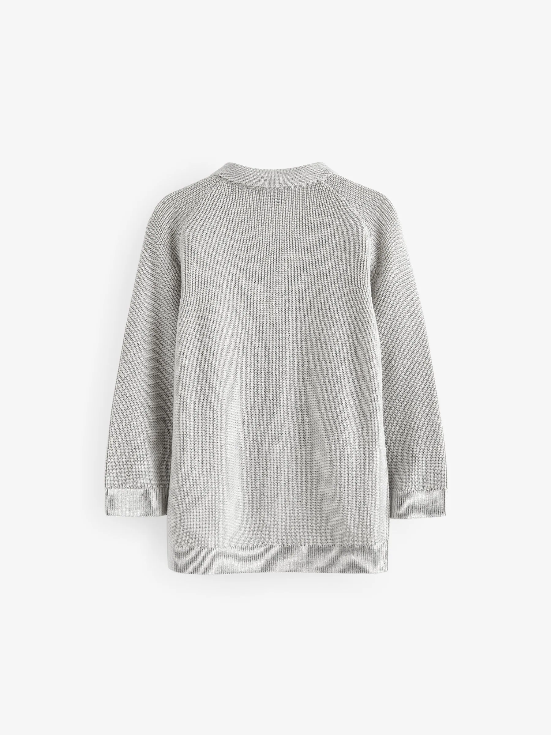 Lichtgrijs - Poloshirt met lange mouwen en kwartrits (3mnd-7jr)