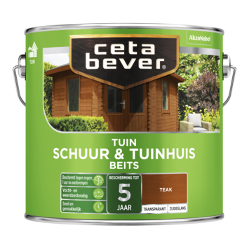 CetaBever Tuinbeits Schuur & Tuinhuis zijdeglans transparant teak 2,5 liter