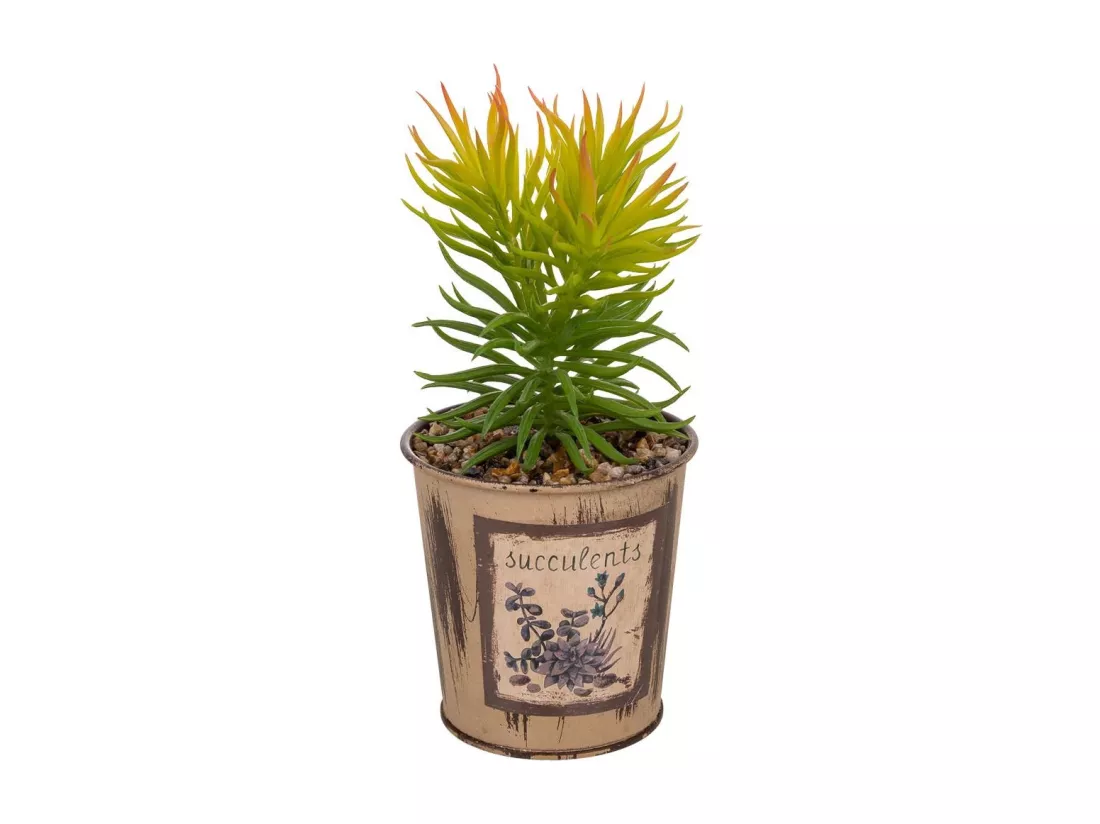 Pot avec cactus artificiel 10x10x22h