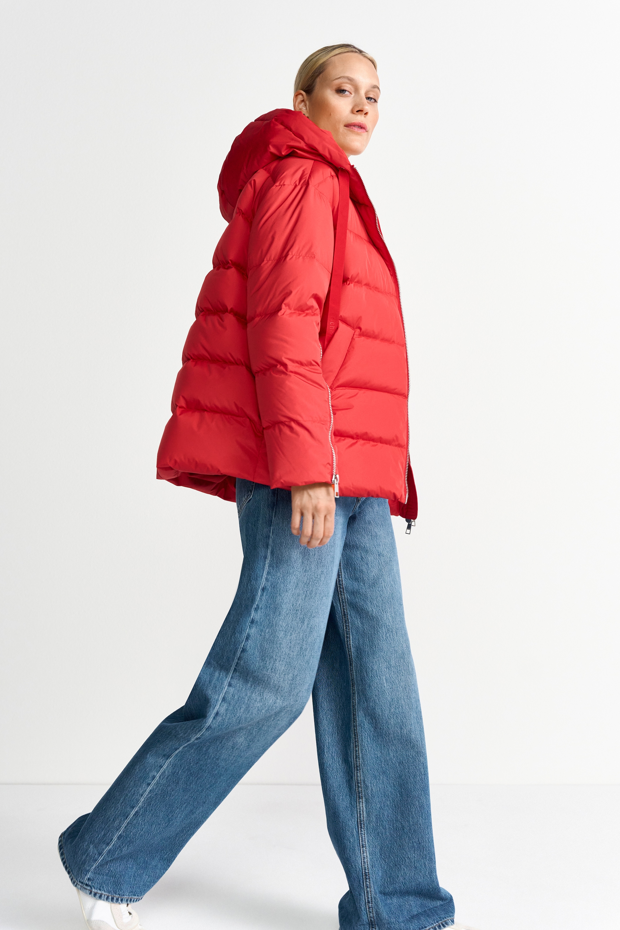 RICHROYAL Steppjacke mit Kapuze oversized, 2-Wege-Reissverschluss, Winterjacke