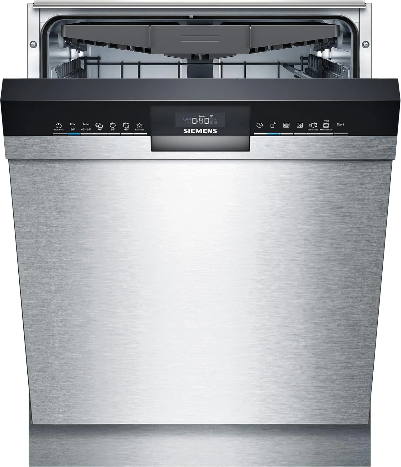 Siemens SN43ES14VE, iQ300 Lave-vaisselle intelligent, lave-vaisselle sous meuble avec tiroir à couverts, 60 cm, ouverture automatique de la porte grâce à AutoOpen dry, particulièrement silencieux avec