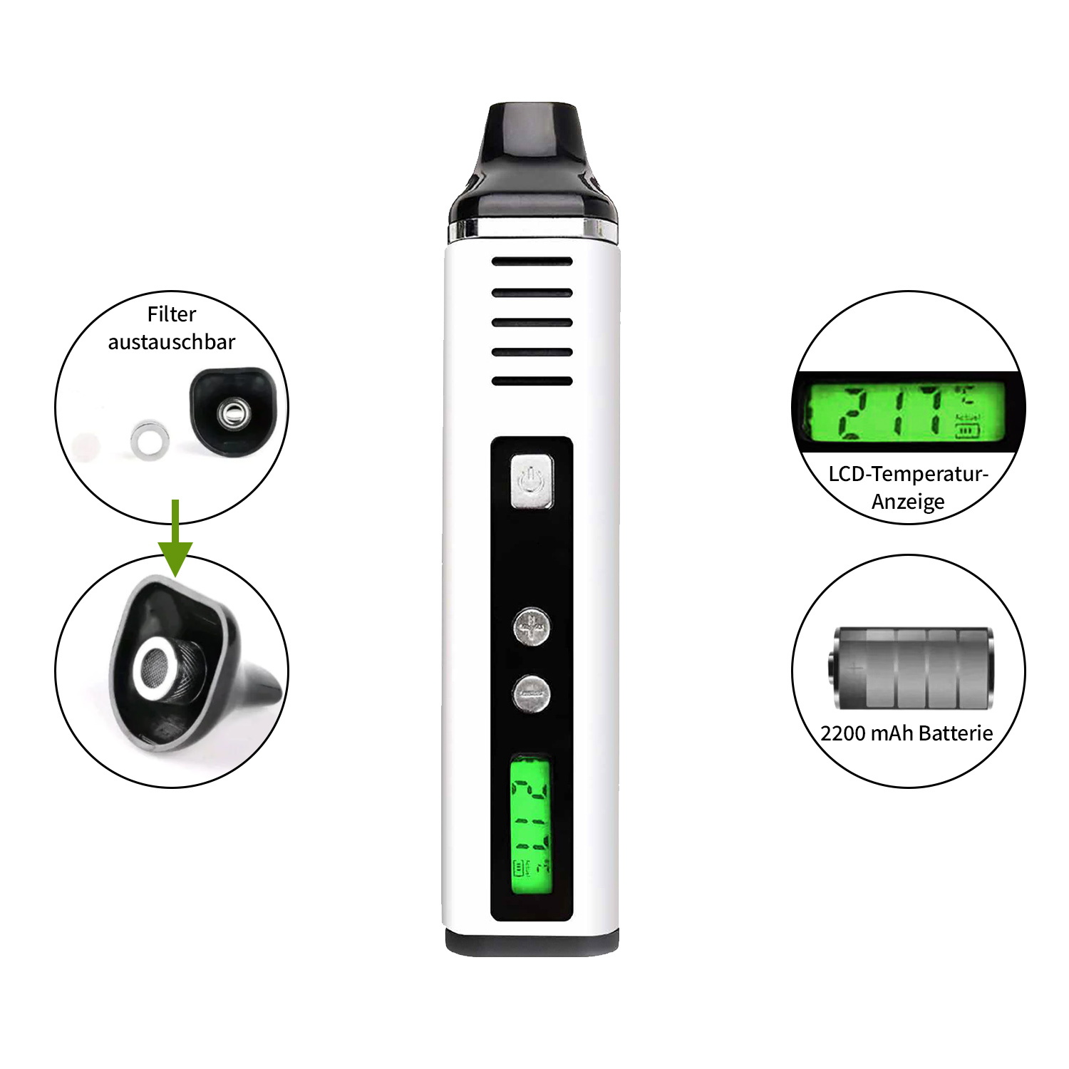TQ150 Vaporizer für Kräuter Weiss