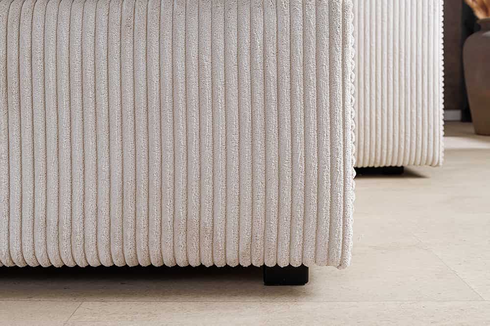 Design Ecksofa ATMOSPHERE XL 245cm champagner beige Cord Federkern inkl. Kissen