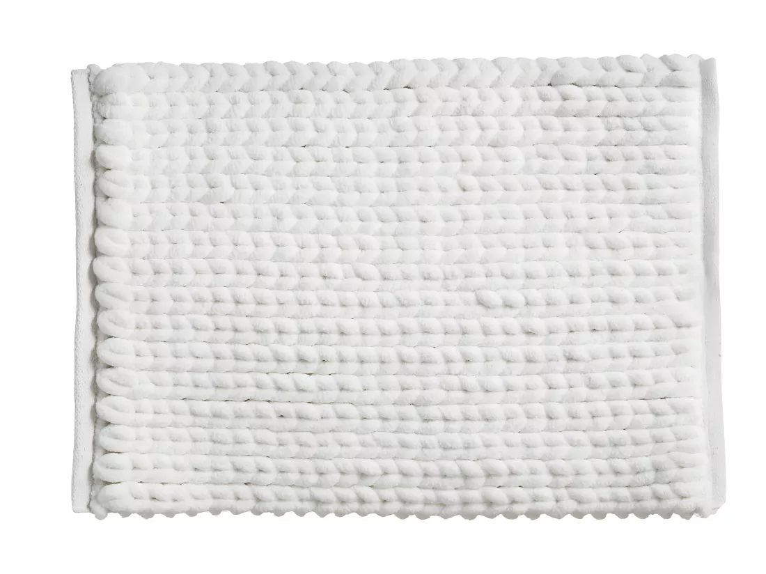 Tapis de Salle de Bain épais Uni Blanc 50 x 75 cm