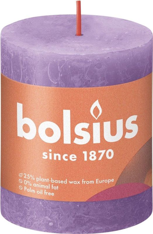 Bolsius Rustiek stompkaars 80/68 violet