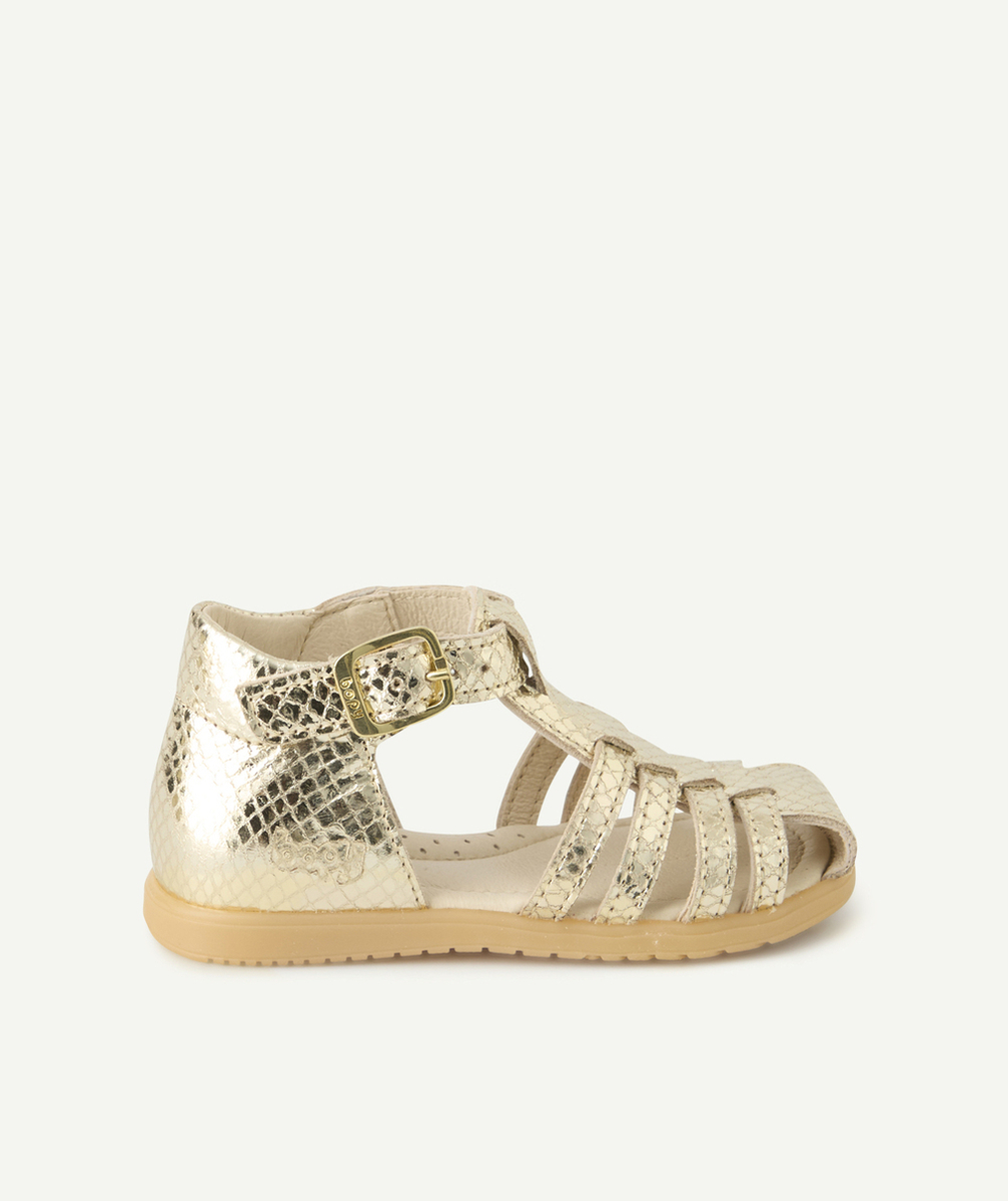 BOPYSANDALES BÉBÉ FILLE EN CUIR COULEUR DORÉE