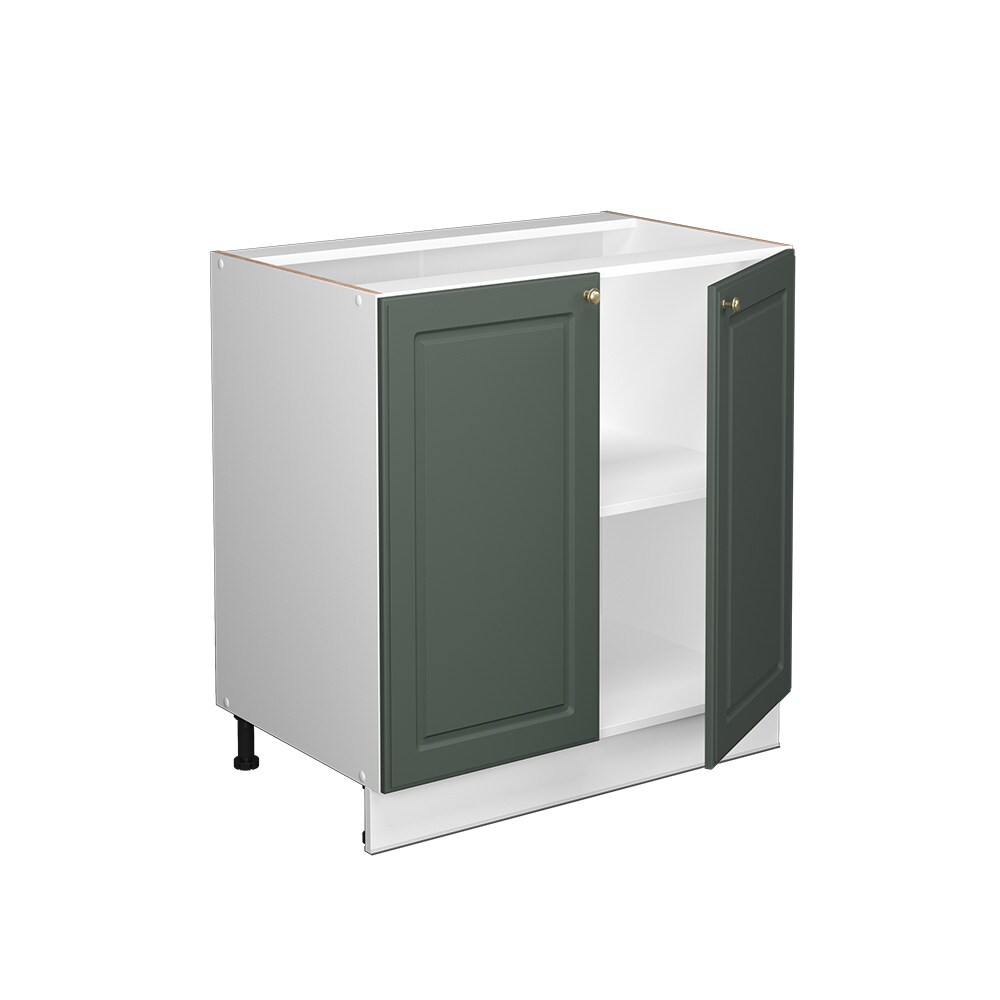 Vicco Unterschrank Küchenschrank Küchenmöbel Fame-Line Weiß Grün-Gold Landhaus 80 cm Küche Einbauküche Drehtür Einlegeboden Blende Küchenzeile