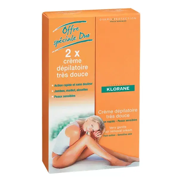 Creme Depilatório Klorane Amêndoa Doce, Pacote com 2 unidades de 150ml