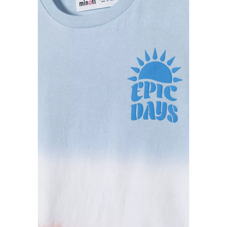 MINOTI T-Shirt Epic Days HellblauWeißLachsrot
