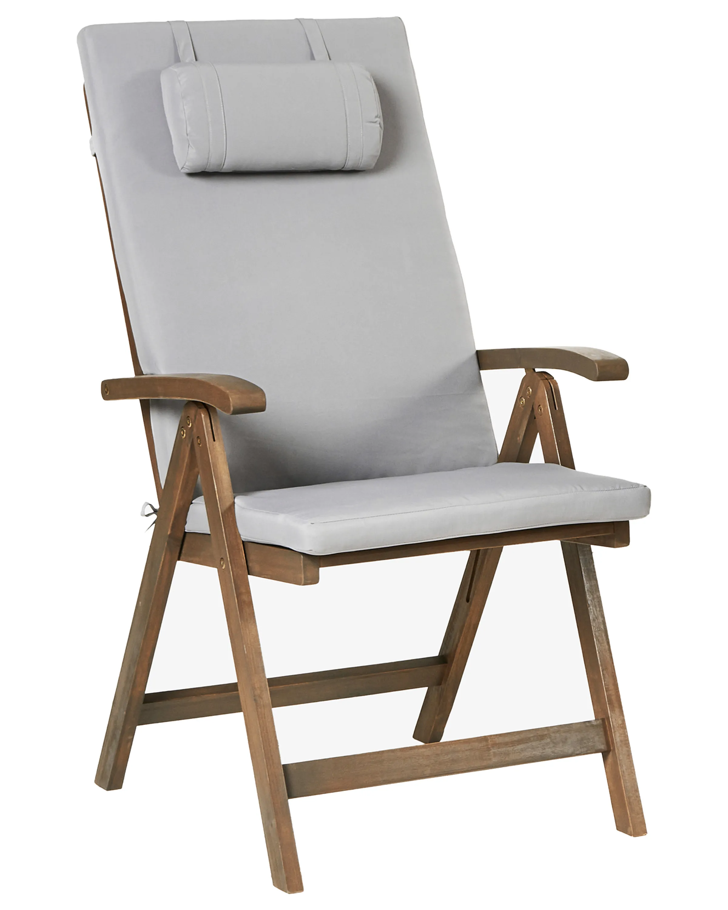 Set van 2 stoelen met zitkussen AMANTEA PREMIUM Acaciahout Lichtgrijs