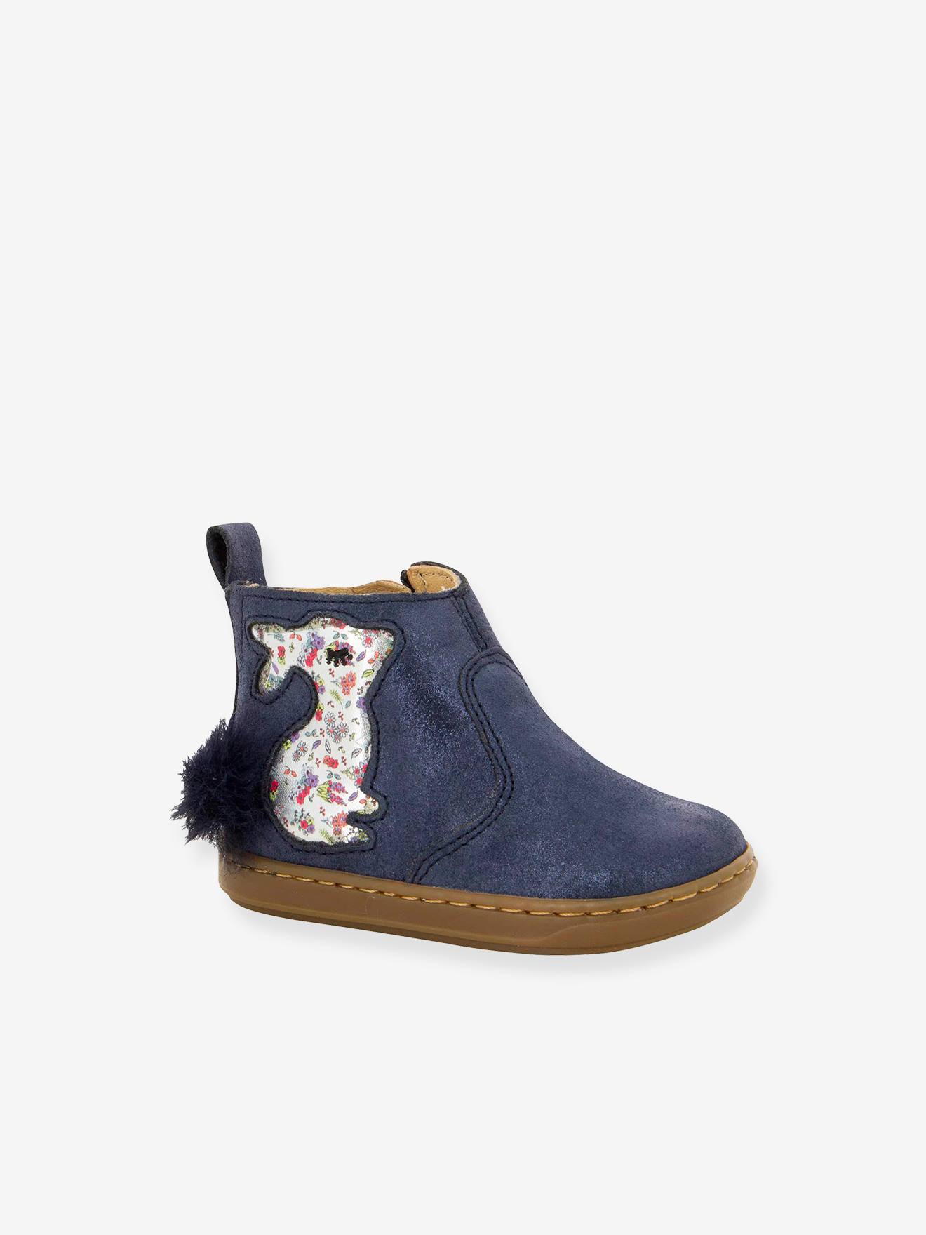 Sapatinhos de bebê Bouba Pimpin SHOO POM® azul marinho
