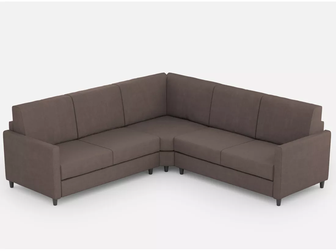 Canapé d'angle moderne italien tissu marron Korane - 5 tailles-Taille 281x281 cm