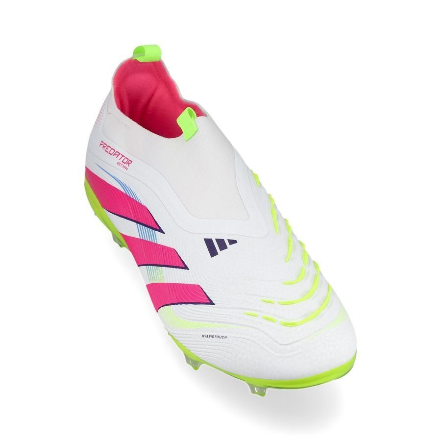adidas Predator Elite Laceless FG Celestial Victory - Blanc/Lucid Pink/Lucid Lemon Enfant
