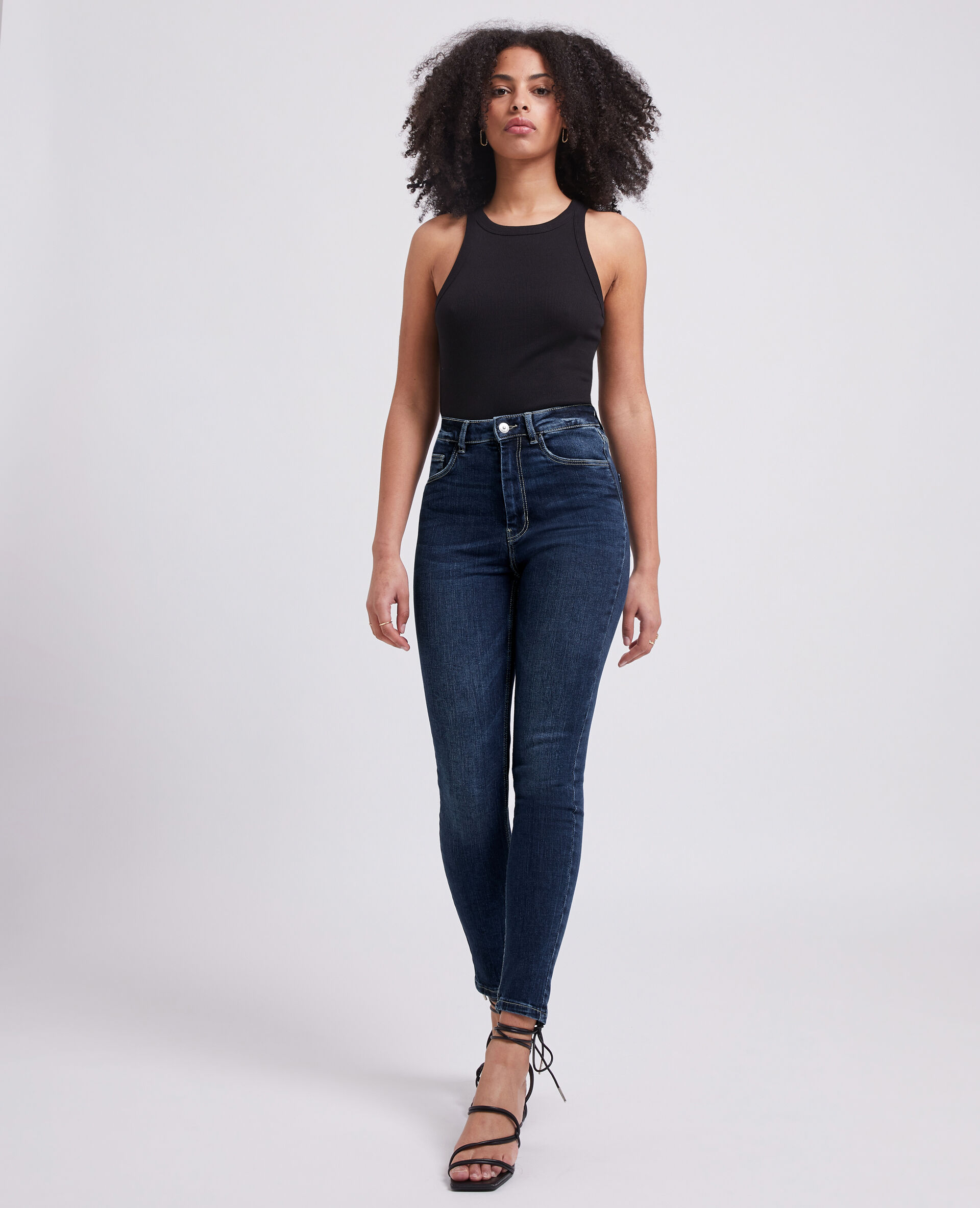 Jean skinny taille haute - Bleu marine