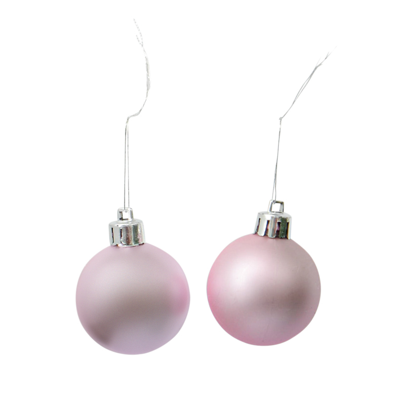 Lot de 32 boules avec 32 accroches rose