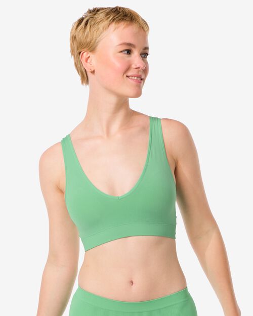 brassière préformée sans couture sans armatures vert