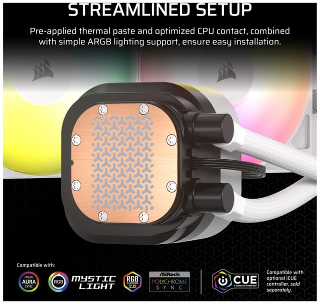 Corsair Nautilus 360mm RS ARGB CPU-vandkøler (hvid)