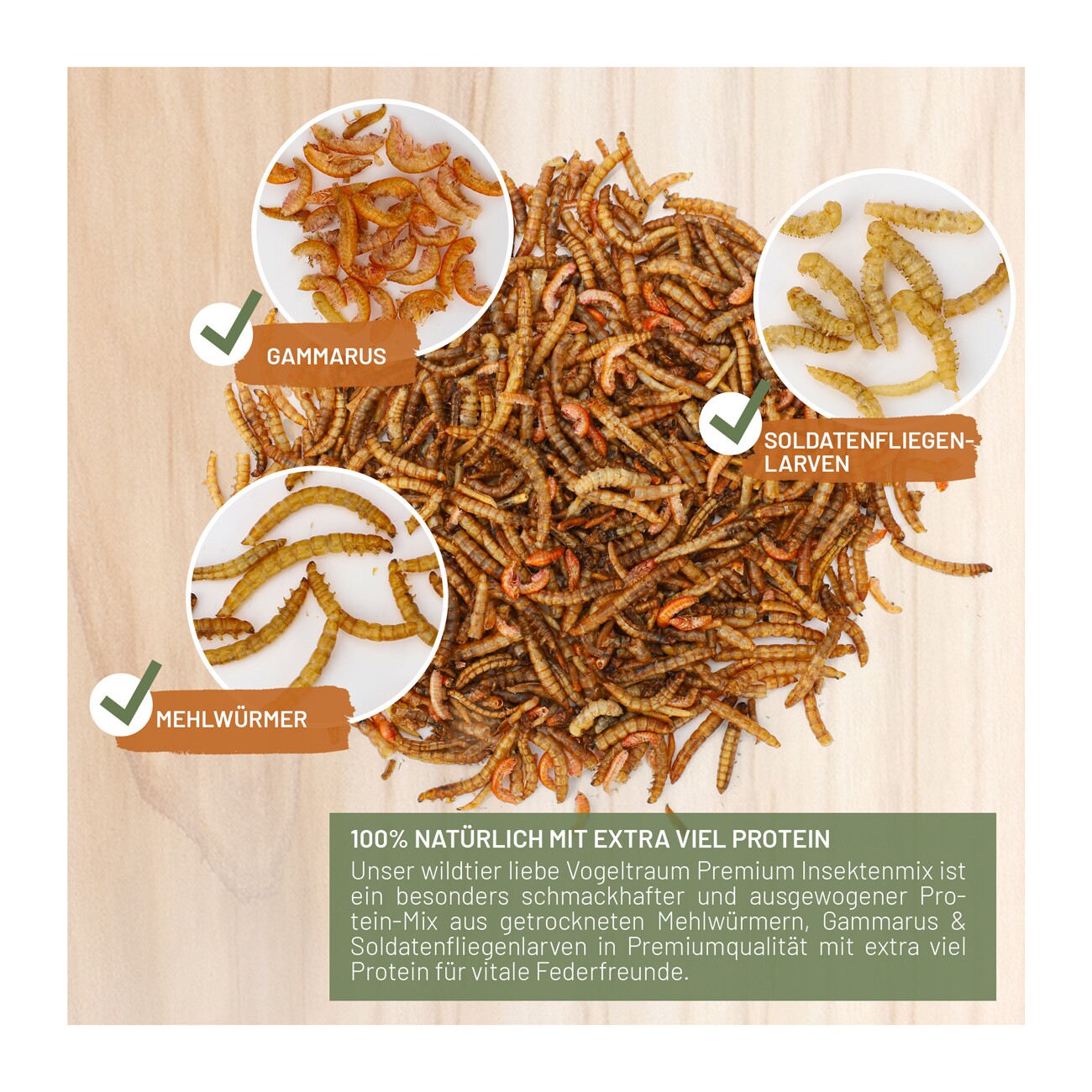 wildtier liebe Vogeltraum - Premium Insektenmix 500g