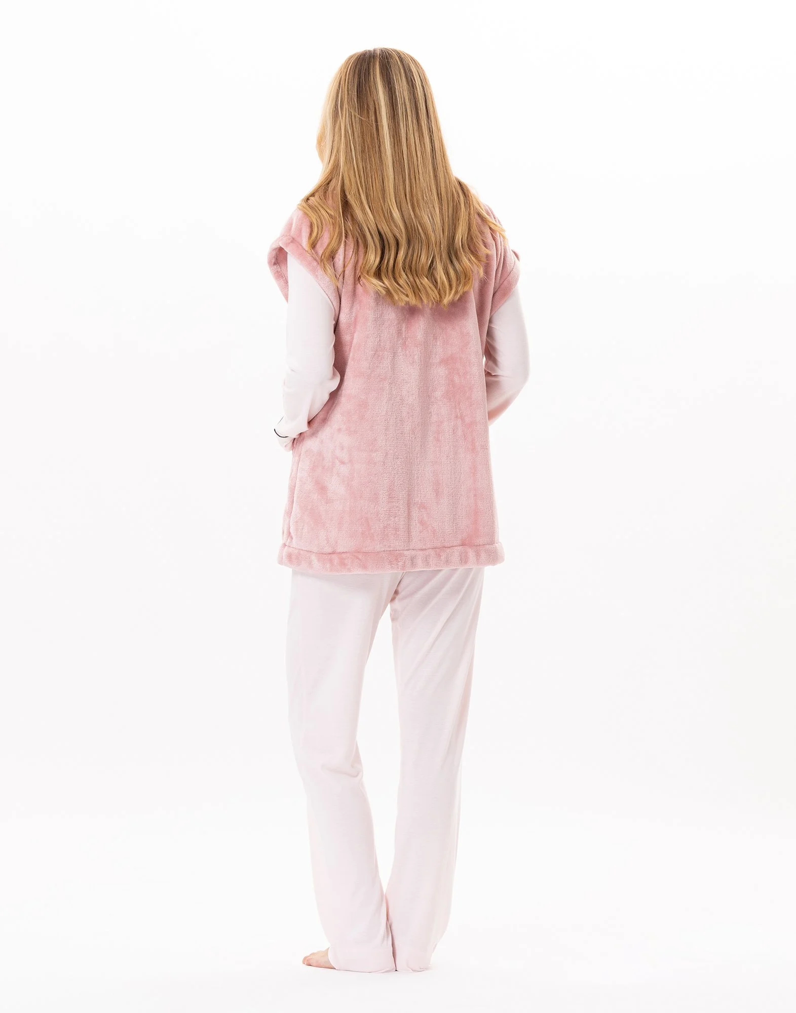 ESSENTIEL 876 - Veste en peluche flanelle | Rose