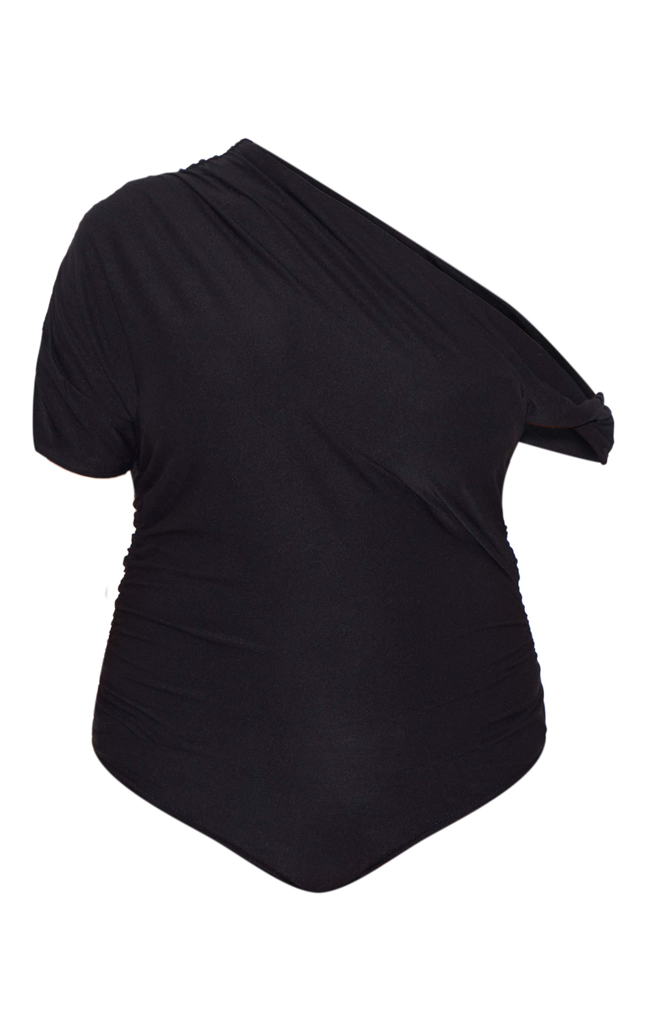 Noir Body Grande Taille À Détail Torsadé En Tissu Doux Au Toucher