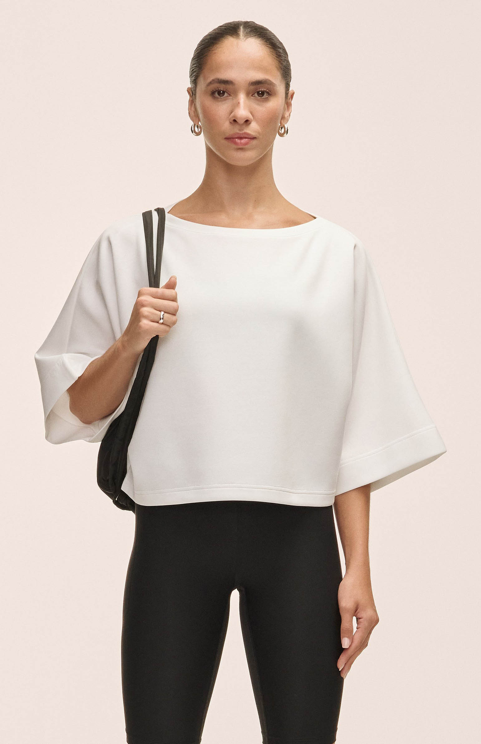Aria Cropped Boatneck White