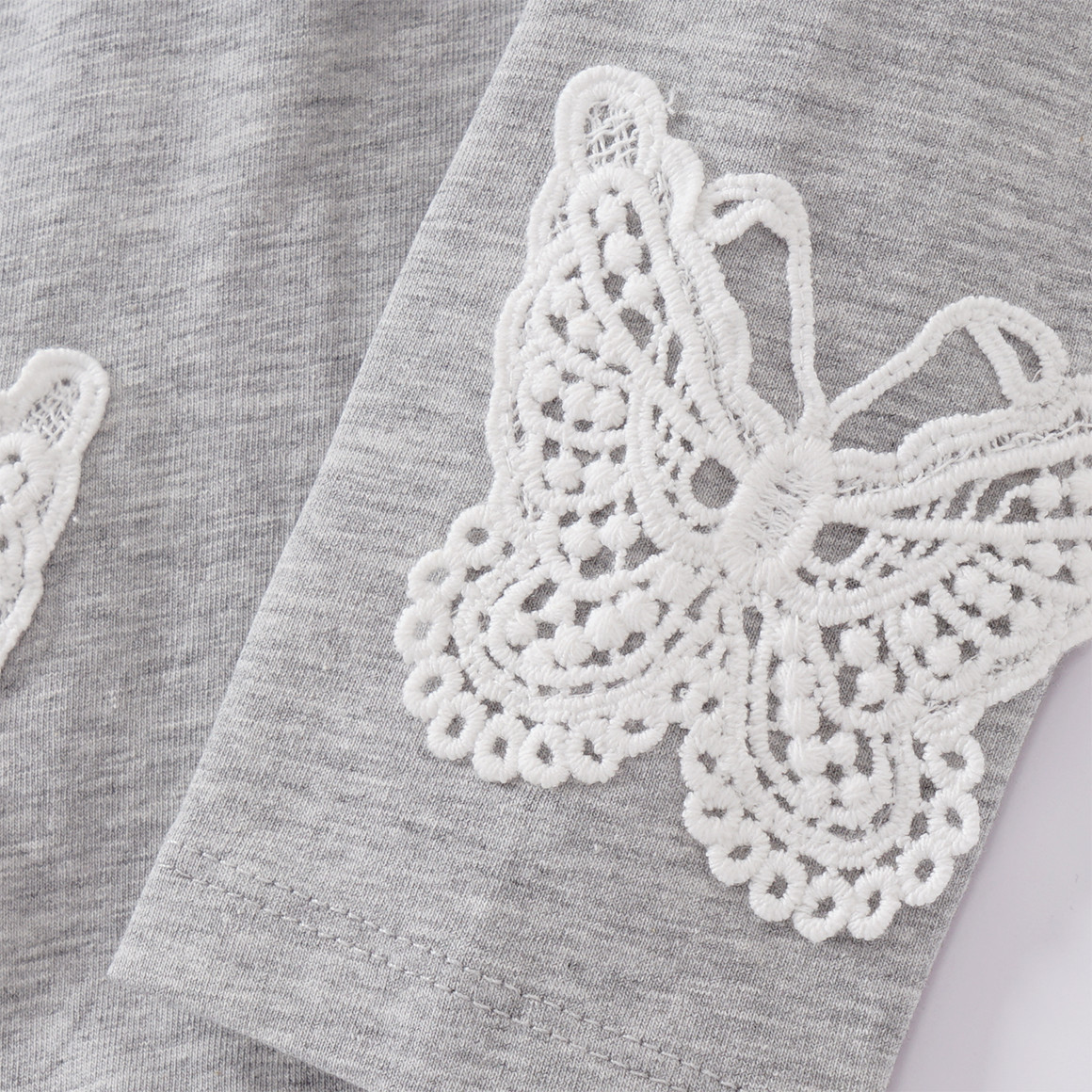 Topomini Baby Leggings mit Schmetterling-Applikation hellgrau