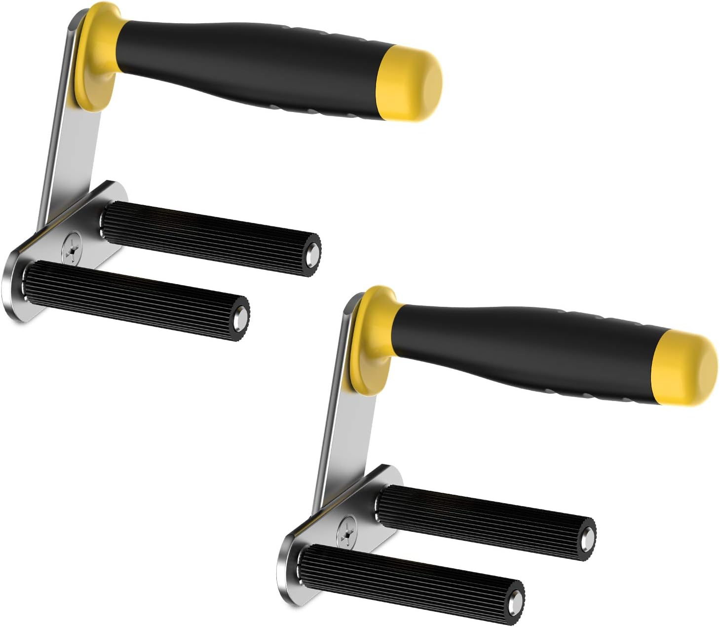 (2er Set) Platten Tragegriff Gipskarton Transport Hilfsmittel Umzug Schwerlast Tragewerkzeug mit Gummi Griff - Schwarz / Gelb