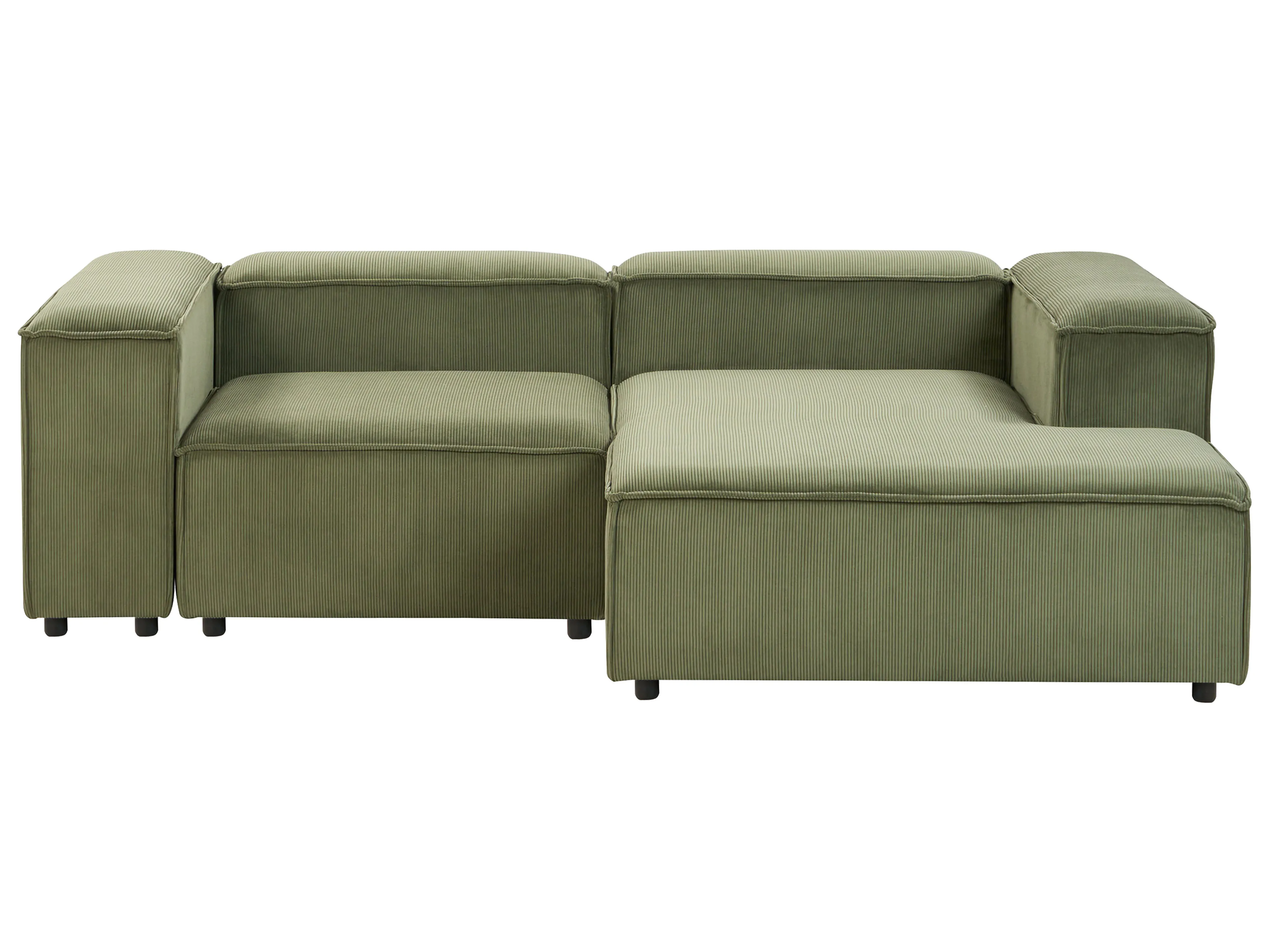Modulaire hoekbank 3-zits ARDAL Corduroy Groen met ottomaan linkszijdig