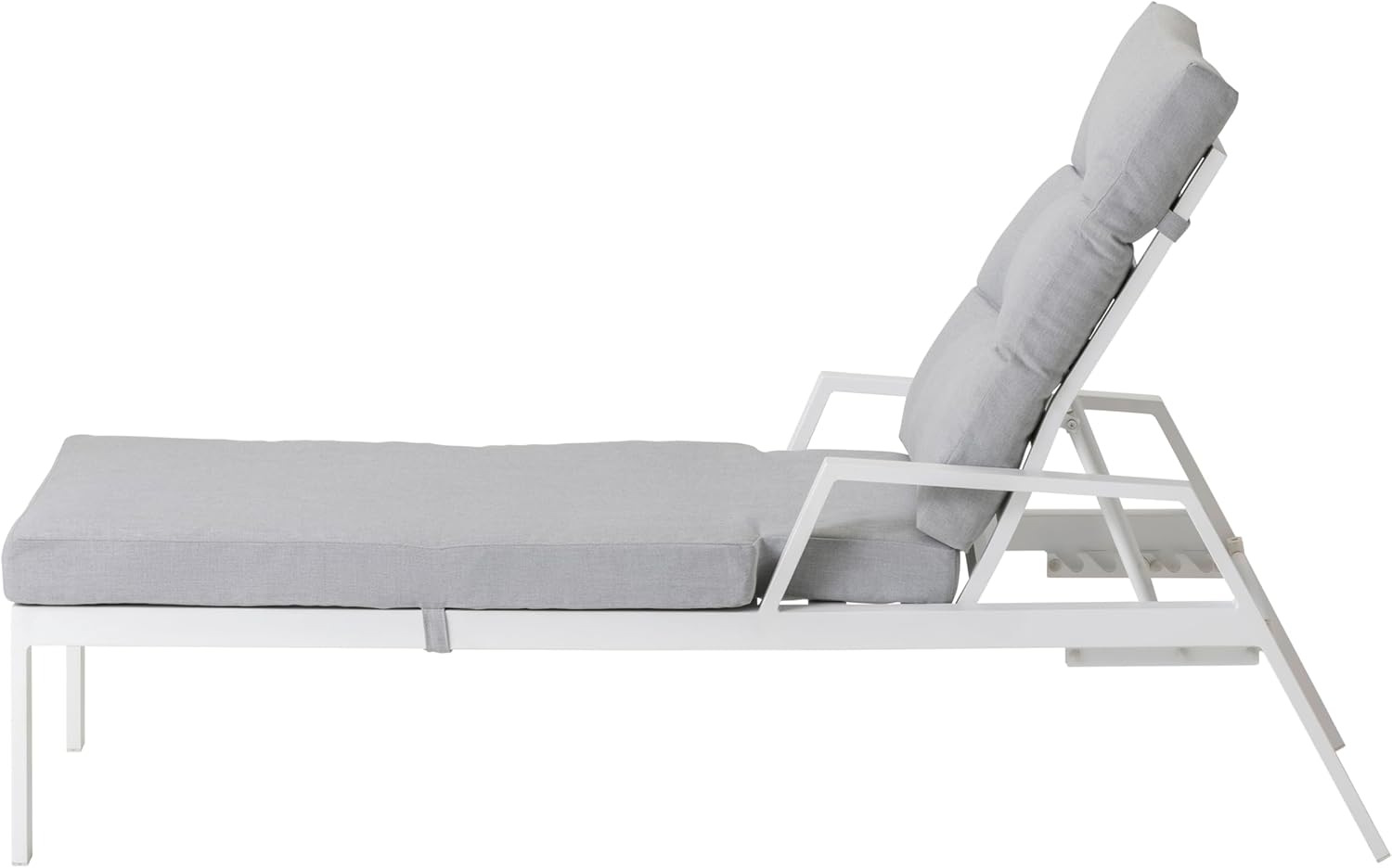 Dehner Gartenliege Formentera, Sonnenliege inkl. wasserabweisendem Polster, verstellbar, 66 x 97 x 188.5 cm (B/H/T), Sitzhöhe 42 cm, Aluminium/Polyester, weiß
