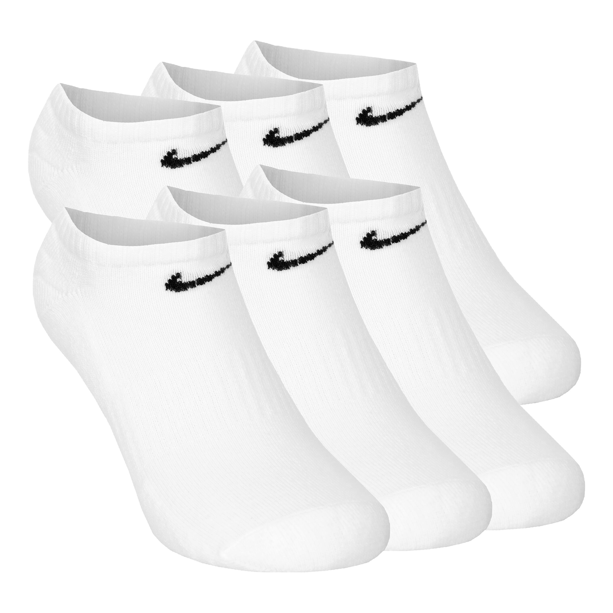 Nike Everyday No-Show Chaussettes De Tennis Pack De 6 - Blanc , Noir