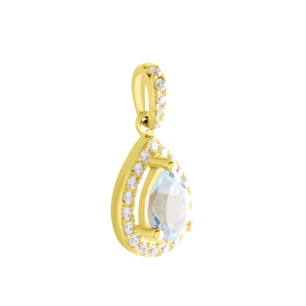 Pendentif Desiderius Or Jaune Topaze Oxydes De Zirconium
