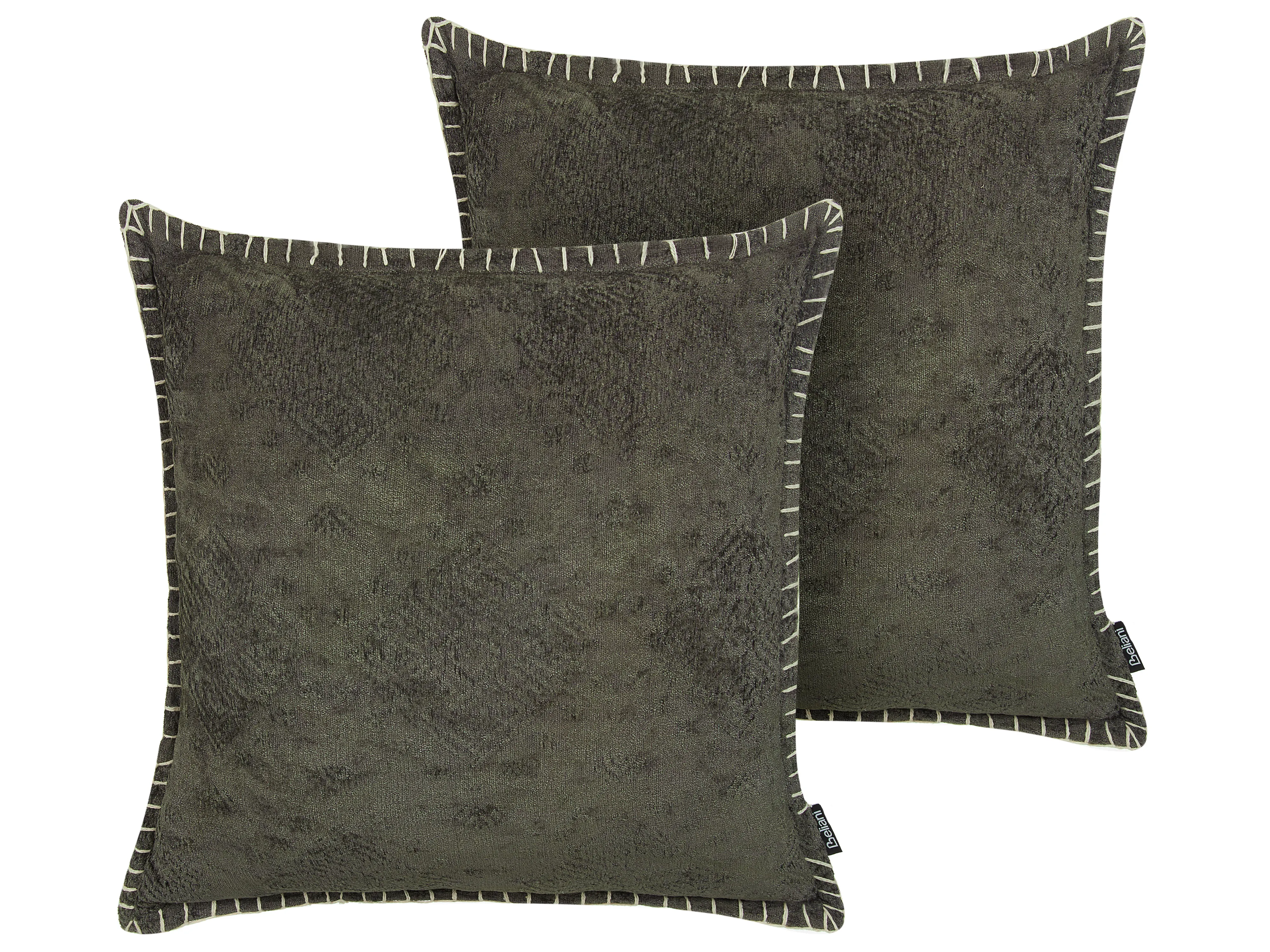 Set van 2 sierkussens MELUR 45 x 45 cm Grijs effen